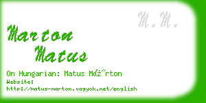 marton matus business card